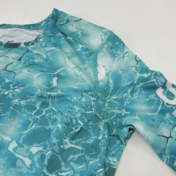 World Wide Sportsman Fishing Shirt Men Size L Outdoor Active Blue Ocean Camo - Picture 5 of 12